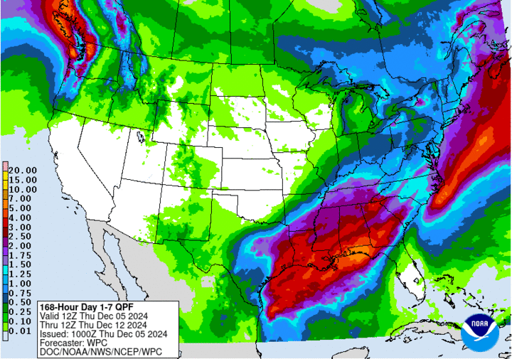 seven-day precipitation map