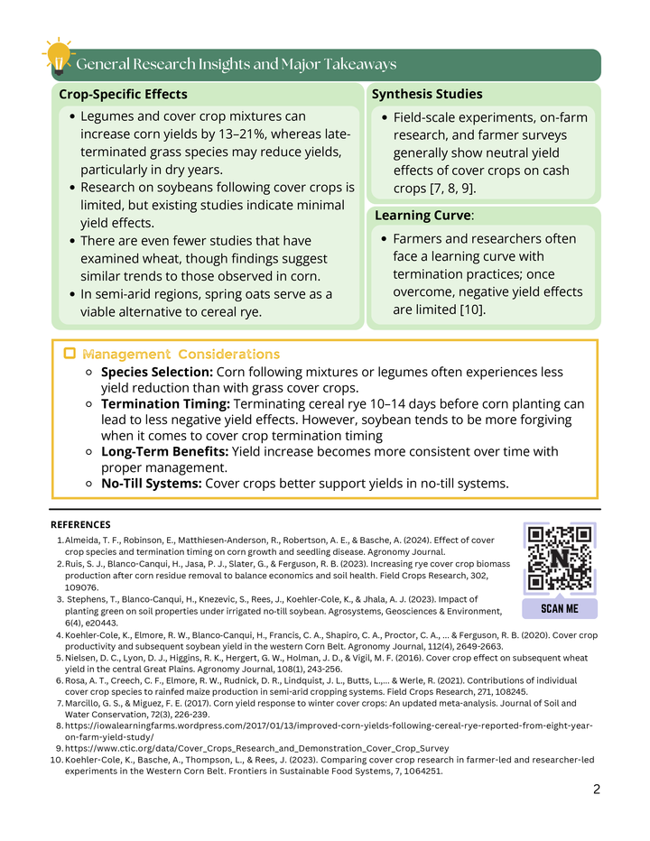 cover crop yield impacts infographic