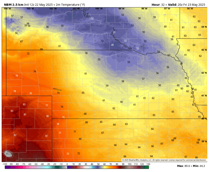 weather map of Nebraska