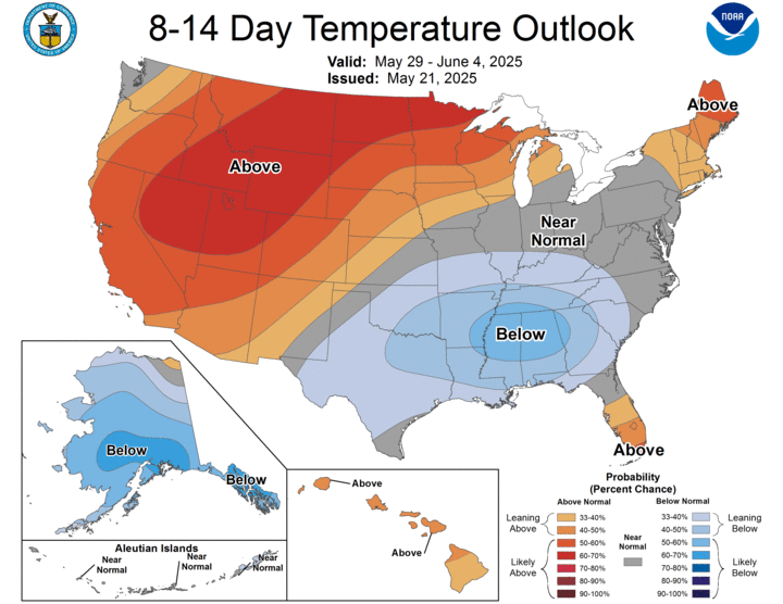 weather map of U.S.