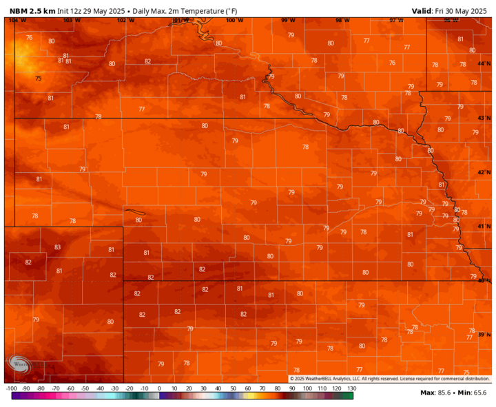 weather map of Nebraska