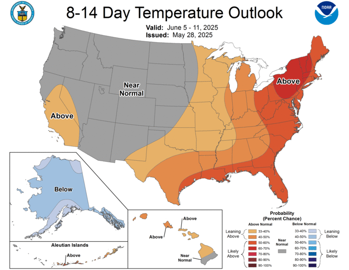 weather map of U.S.