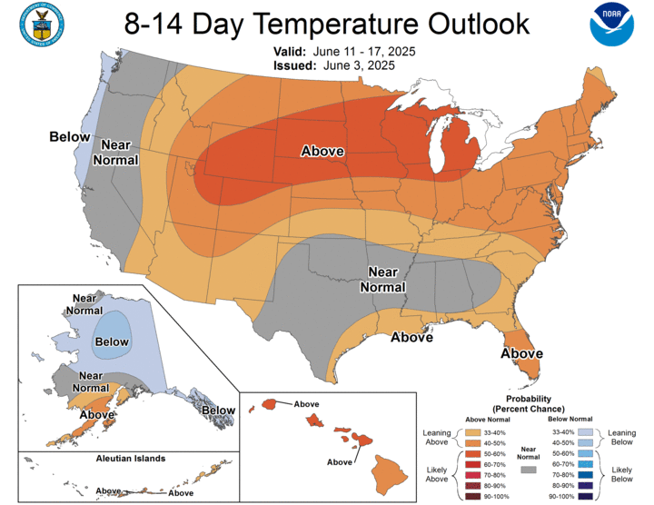 weather map of U.S.