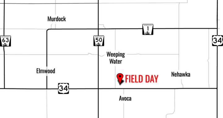 map of route to Soybean Management Field Day site via nearby highways