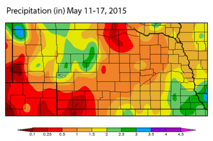  HPRCC Precip map for Nebraska May 11-17