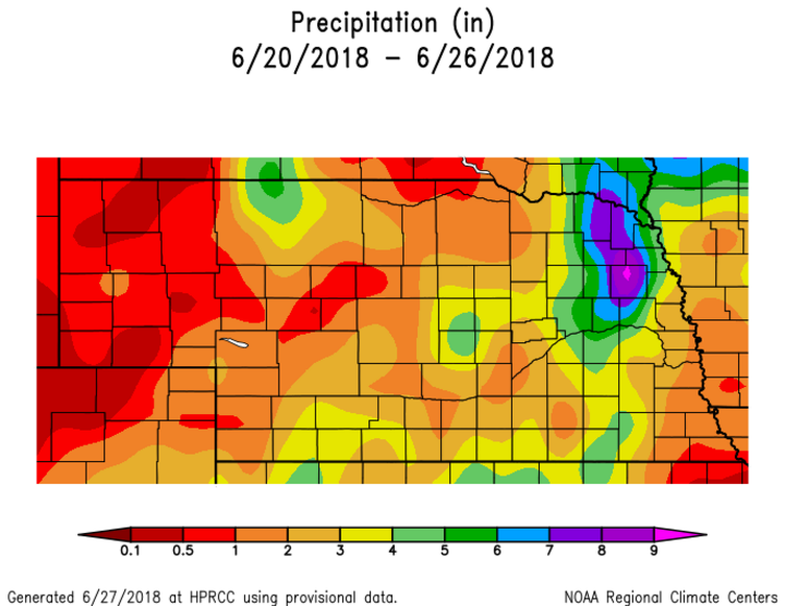 Precipitation map of interpolated data