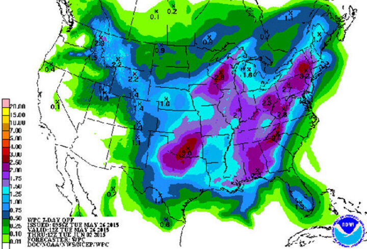 7-day precipitation forecast 5-26-15