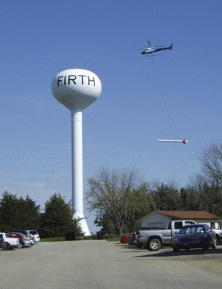 Helicopter testing for water near Firth