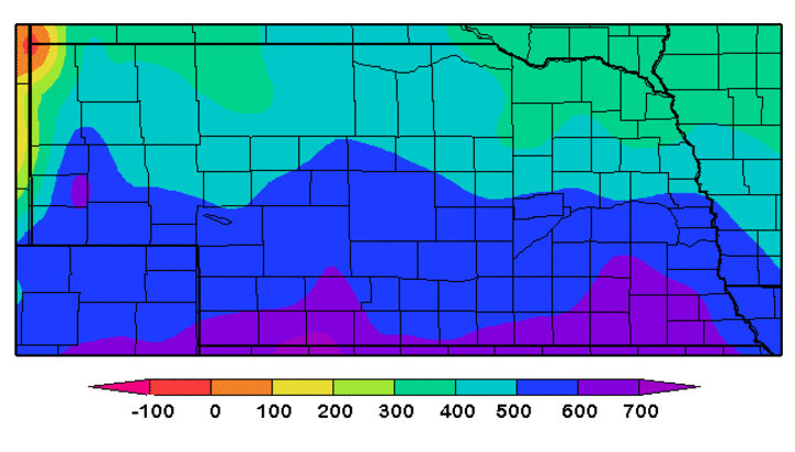 Map showing alfalfa weevil development