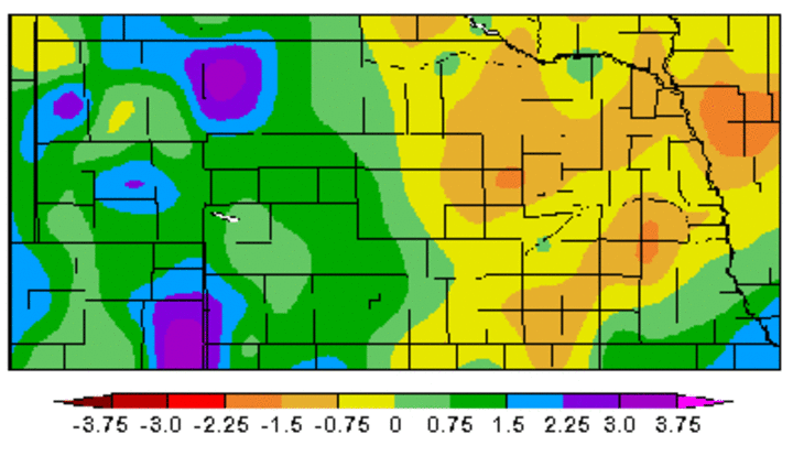Departure from Normal Precipitation in April