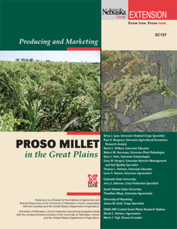 Photo of the cover of EC137, Proso Millet production guide.