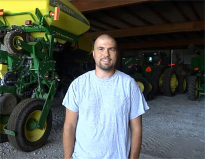 Photo of Brandon Hunnicutt in his farm shop