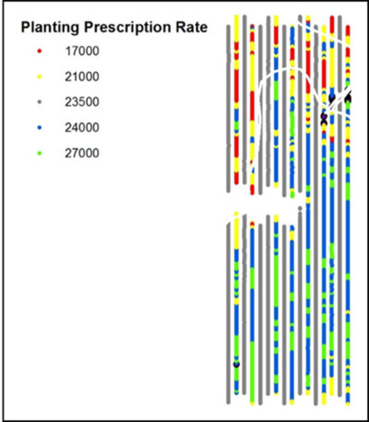 Field map for planting prescription rate