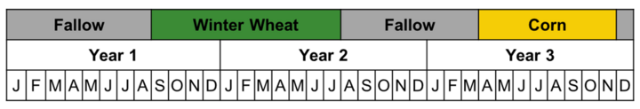 Wheat-corn-fallow system calendar