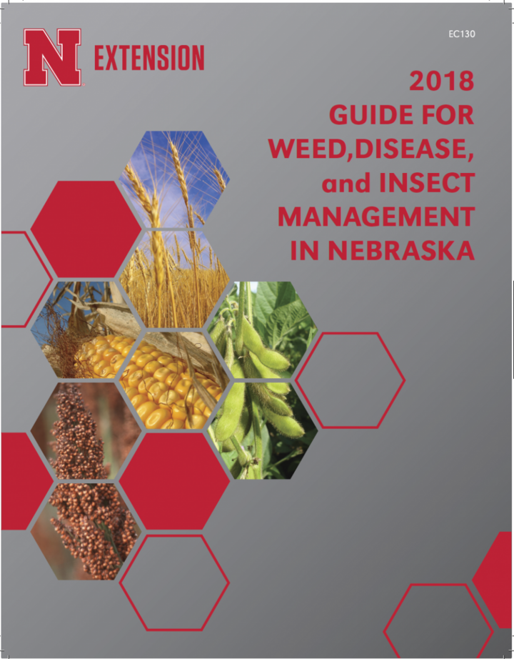 Cover to the 2018 Nebraska Extension Guide for Weed, Disease, and Insect Management in Nebraska