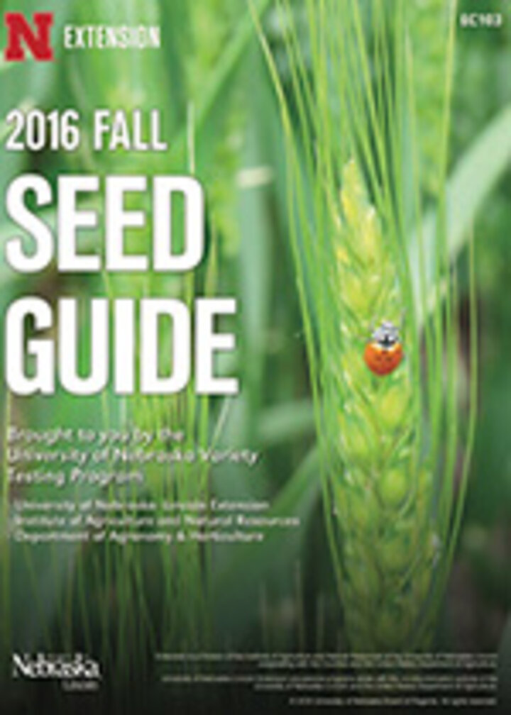 2016 UNL Fall Seed Guide cover