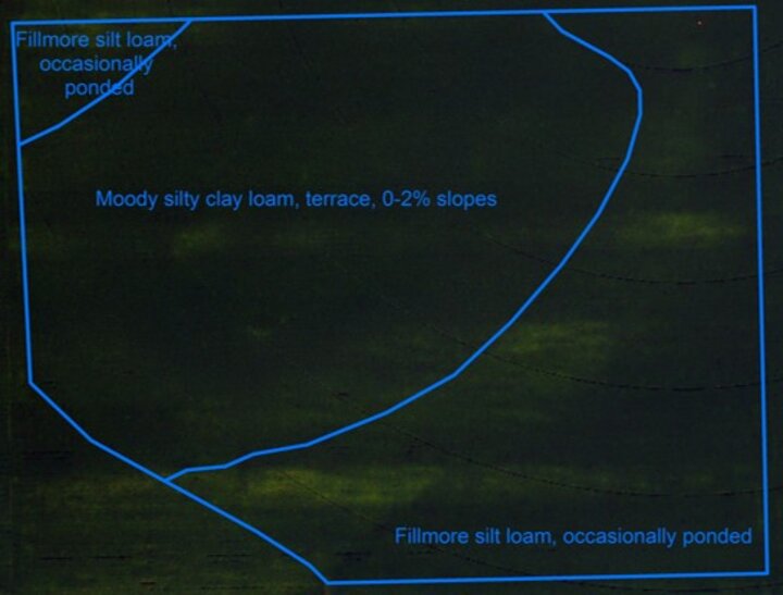 Aerial image with soil survey series