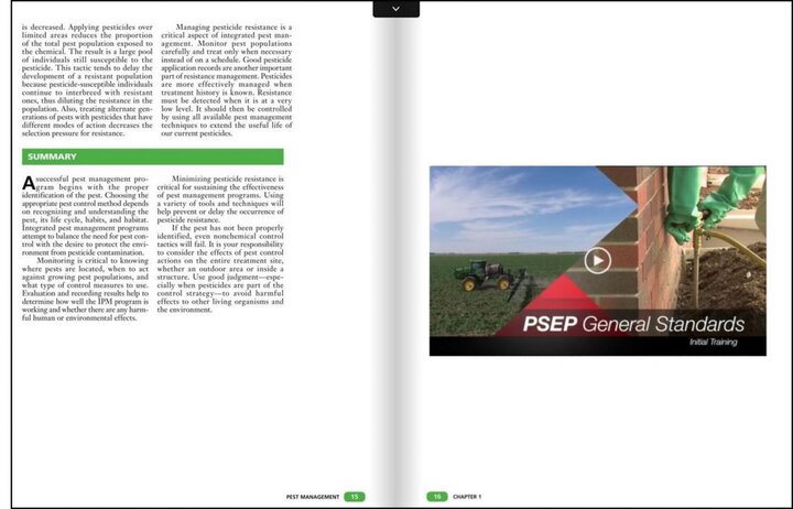 A screen capture of two pages from the General Standards Flip Book