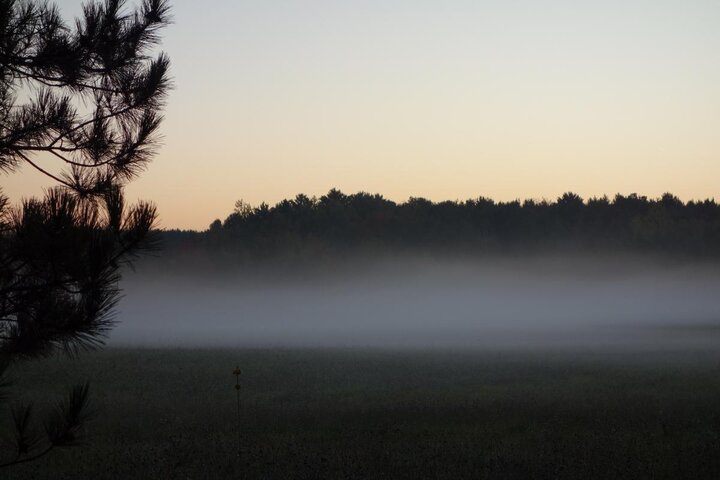 Low-lying fog indicating a temperature inversion