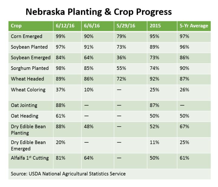 Nebraska planting progress