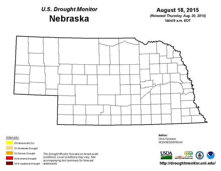 August 2015 Nebraska drought monitor