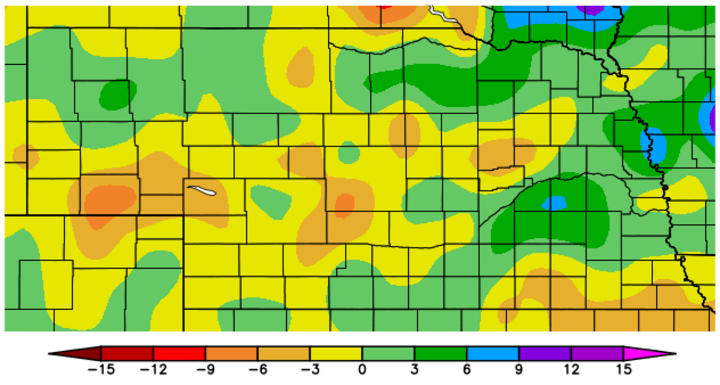 Map of annual precipitation Aug. 29, 2016 to Aug. 28, 2017