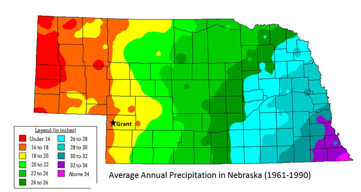 Nebraska precipitation map