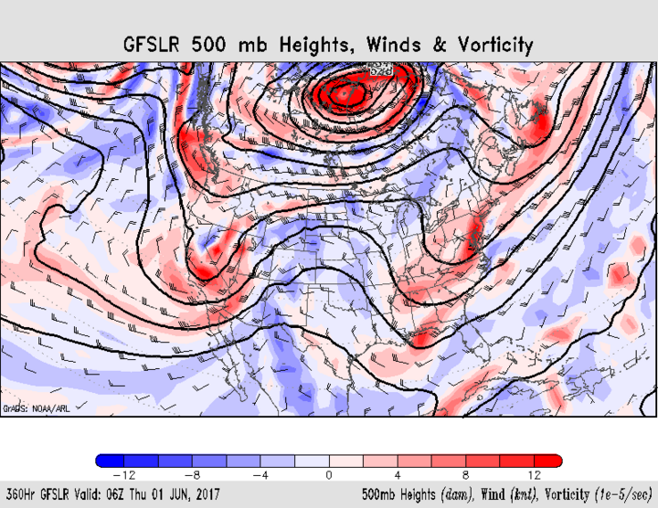 NOAA GIS upper air chart for June 1, 2017