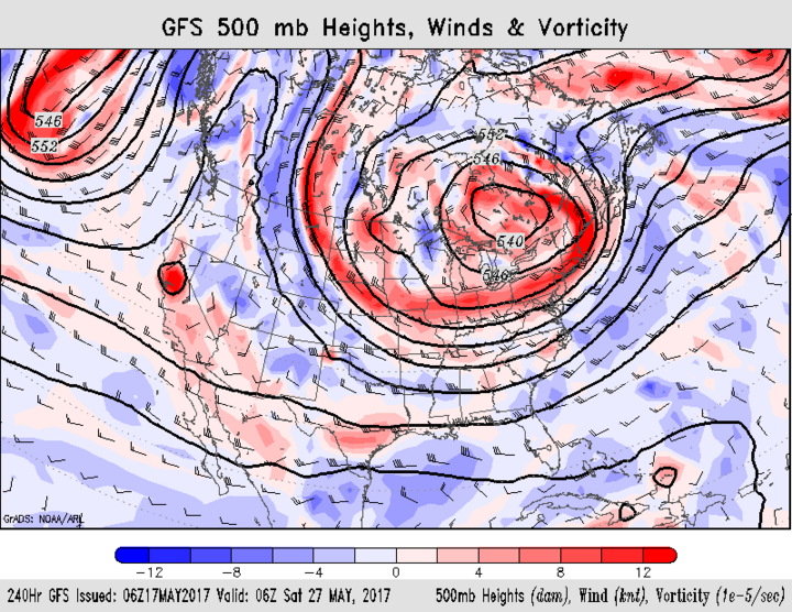 NOAA GIS upper air chart for May 27, 2017