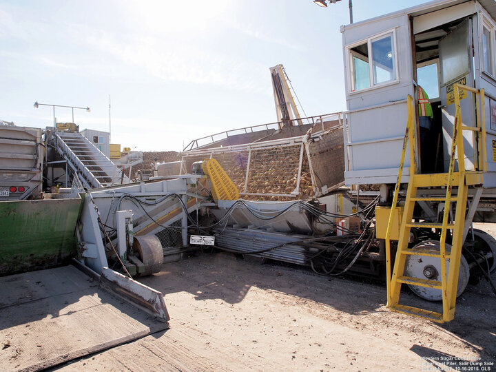 Figure 5. Side dump truck at piler