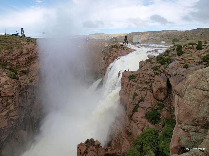 Overflow from Pathfinder Dam in Wyoming