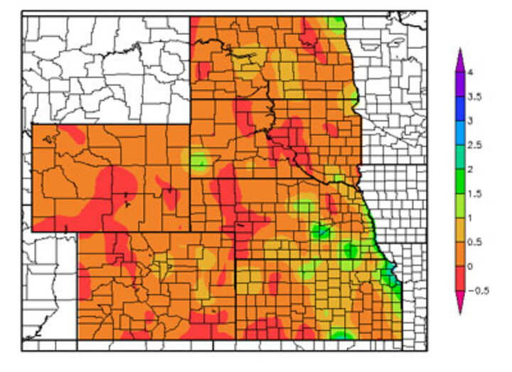 Nebraska map of precipitation