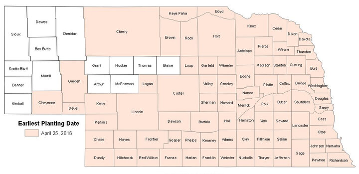 RMA 2016 Initial Planting Date for Soybean in Nebraska