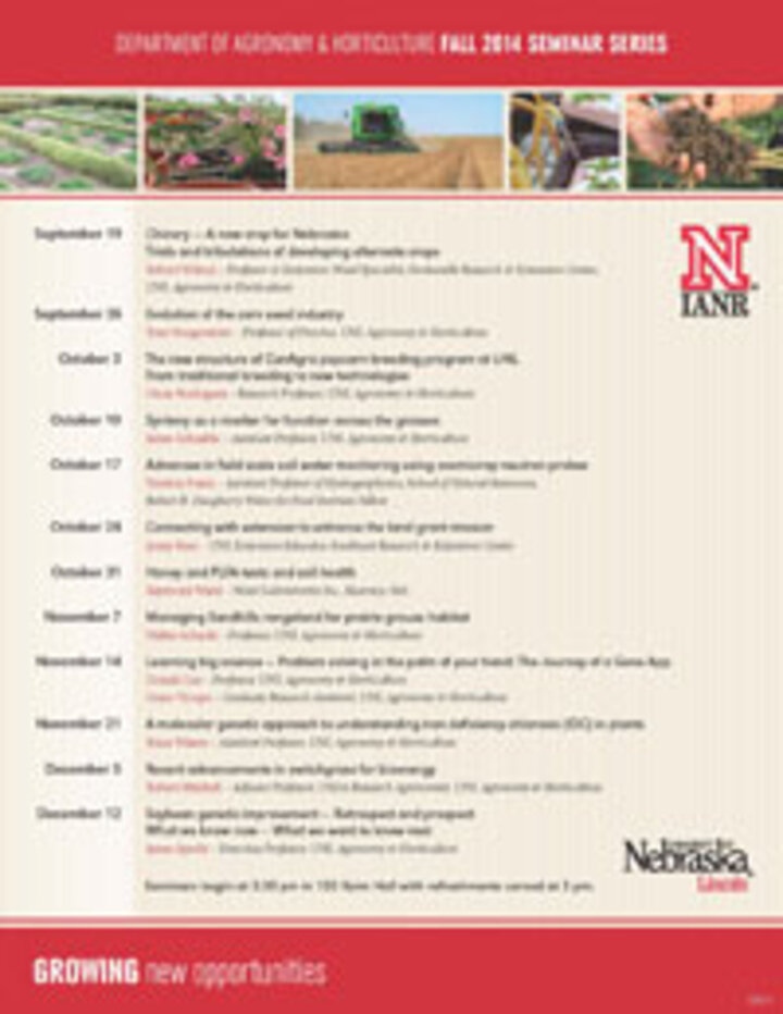 Fall 2014 UNL Agronomy Seminar Series 