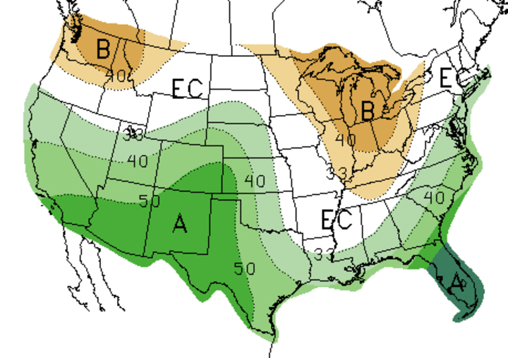 US 90-day precip Feb. 2016