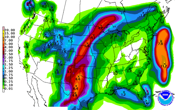 WPC precipitation forecast for late September 2017