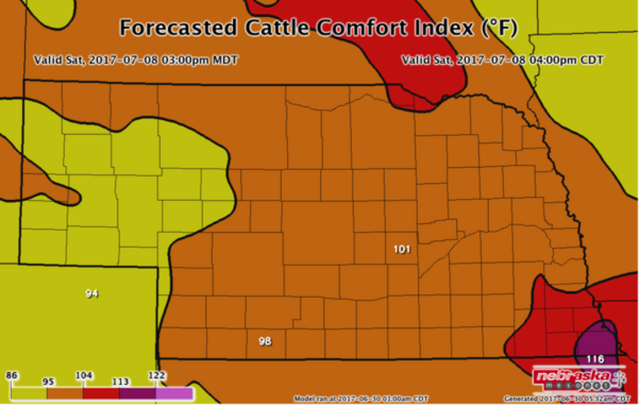 Forecasted Cattle Comfort Index