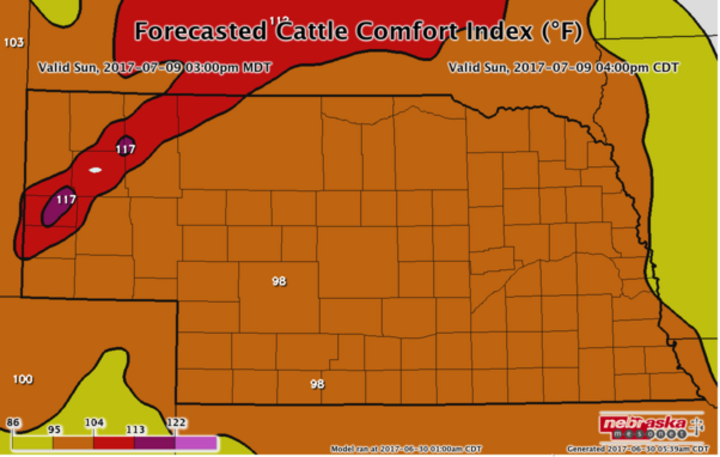 Forecasted Cattle Comfort Index