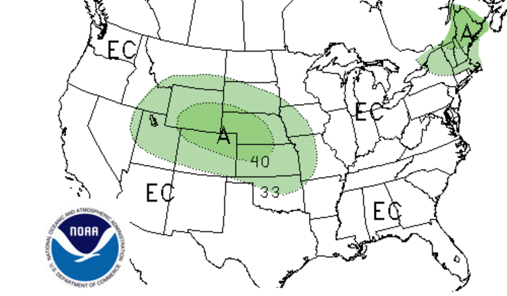 US map June-August temp outlok