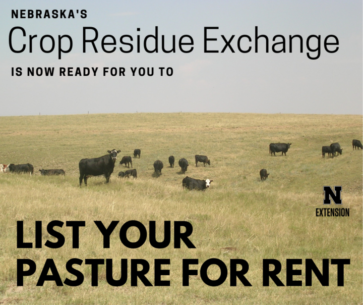 Card promoting that the Crop Residue Exchange now includes pastures