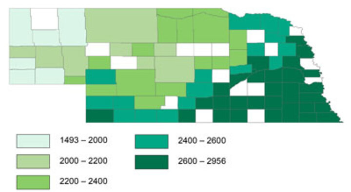 GDD accumulations under low freeze risk