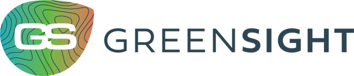 GreenSight logo with a stylized “GS” in white over a colorful topographic shield design, followed by the word “GreenSight” in dark blue capital letters