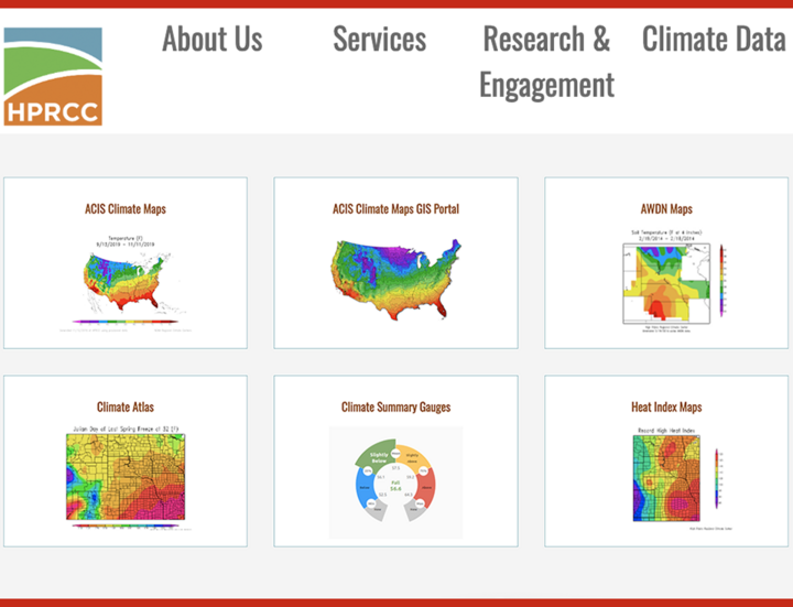 high plains regional climate center homepage screenshot