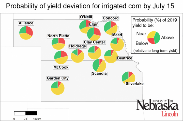 Map of forecasted irrigated yield