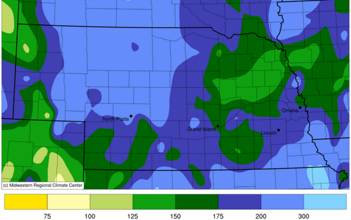 Nebraska map of May 2019 precipitation totals