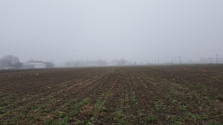 Temperature inversion over a field