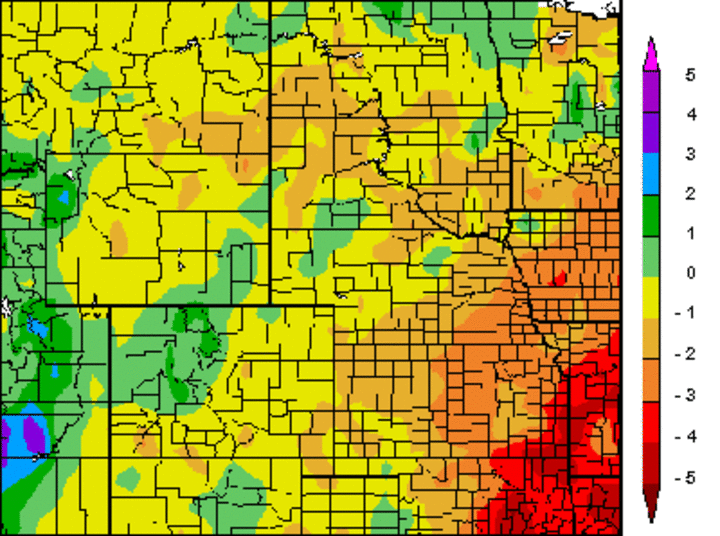 Departure from normal precipitation