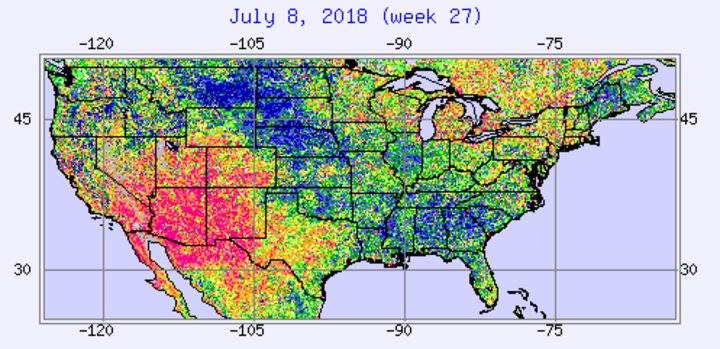 2018 Vegetative Health Index Map