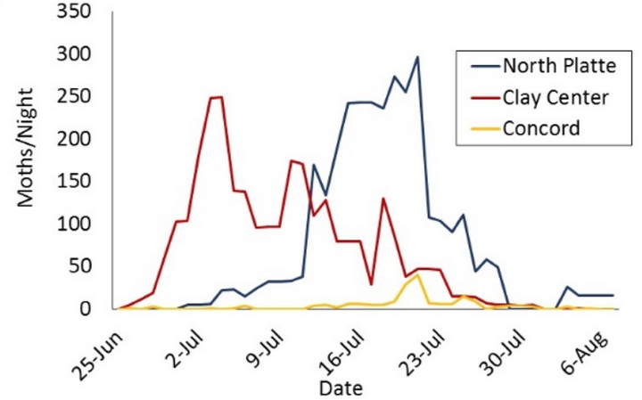 Western bean cutworm moth graph