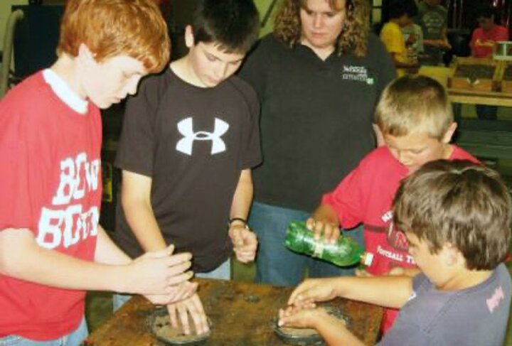 youth working at table